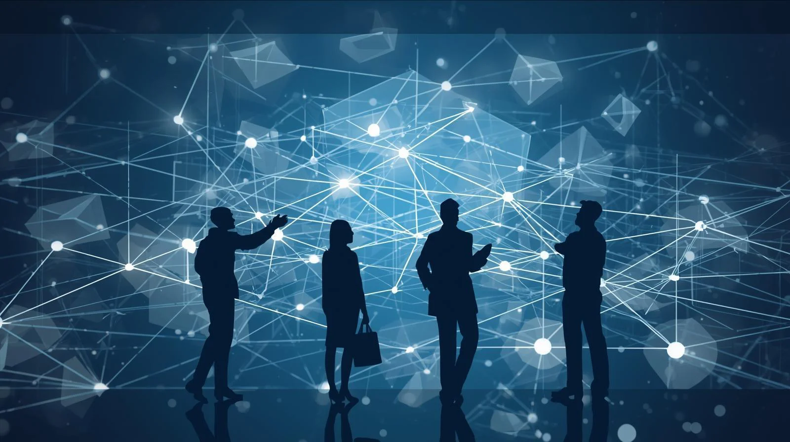 Representación visual de la colaboración entre personas, tecnología y empresas