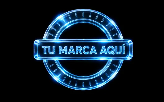 Sello de cristal con la frase Tu marca aquí