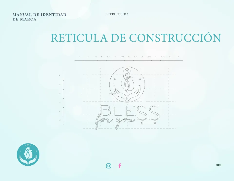 Retícula de construcción del logo de Bless for You