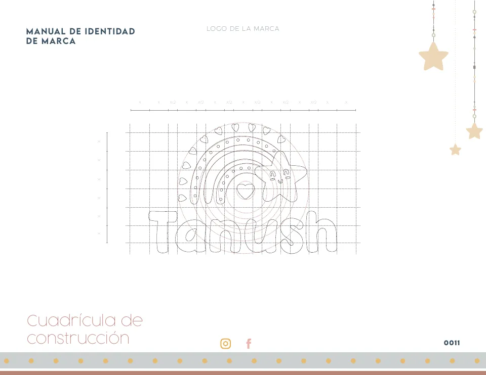 Cuadrícula de construcción del logo de Tanush