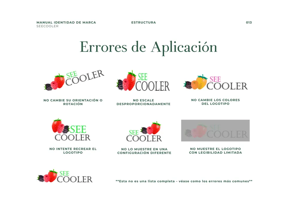 Errores de aplicación del logo