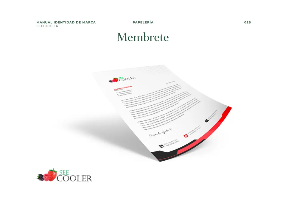Membrete en el manual